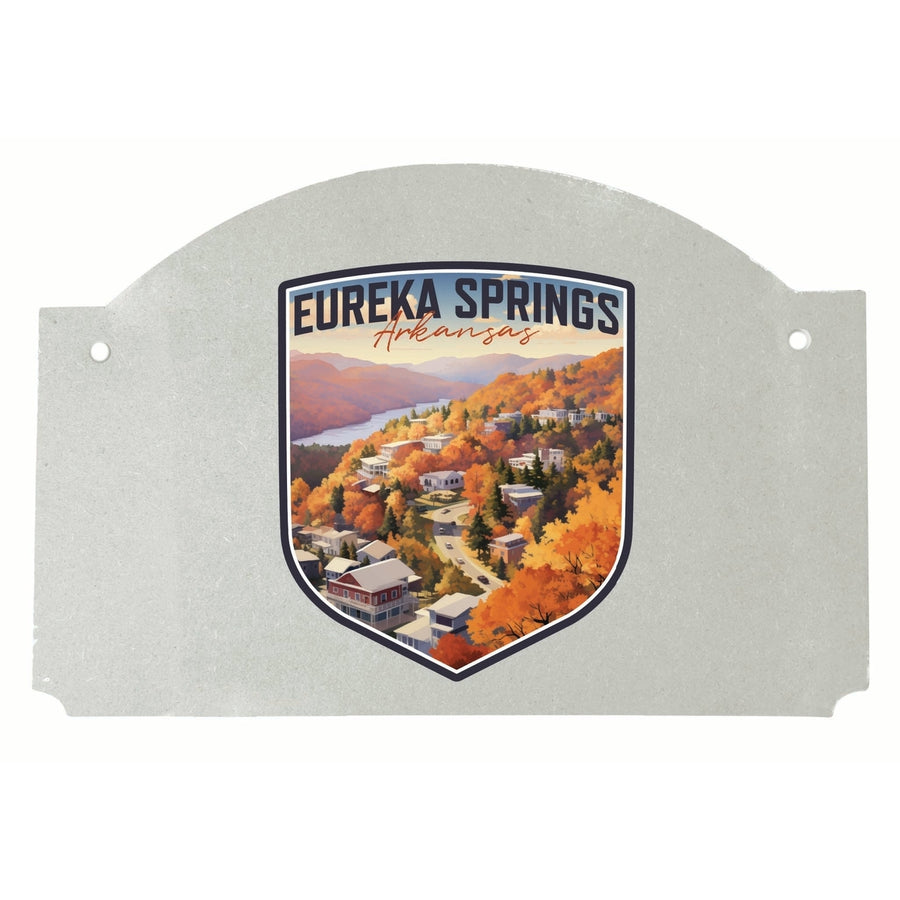 Eureka Springs Arkansas Little Switzerland of the Ozarks Design Souvenir Wood sign flat with string Image 1