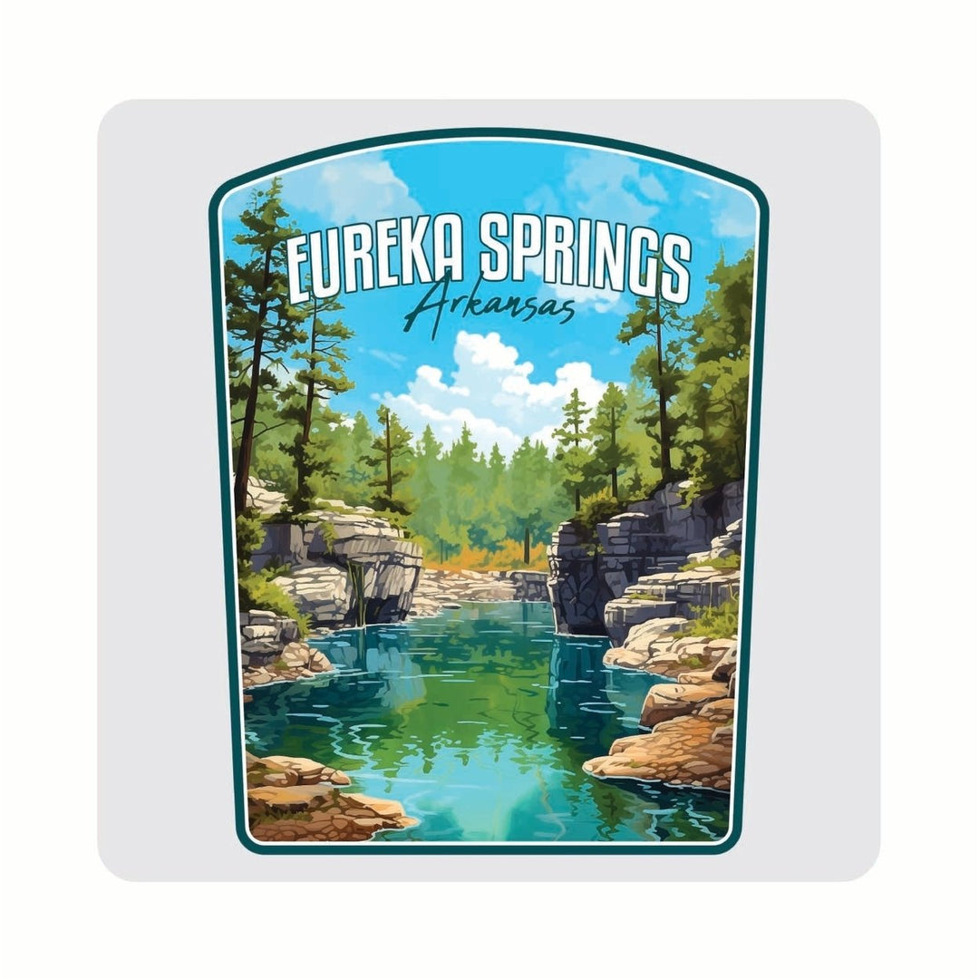 Eureka Springs Arkansas Natural Springs Design Souvenir 4x4-Inch Coaster Acrylic 4 Pack Image 1