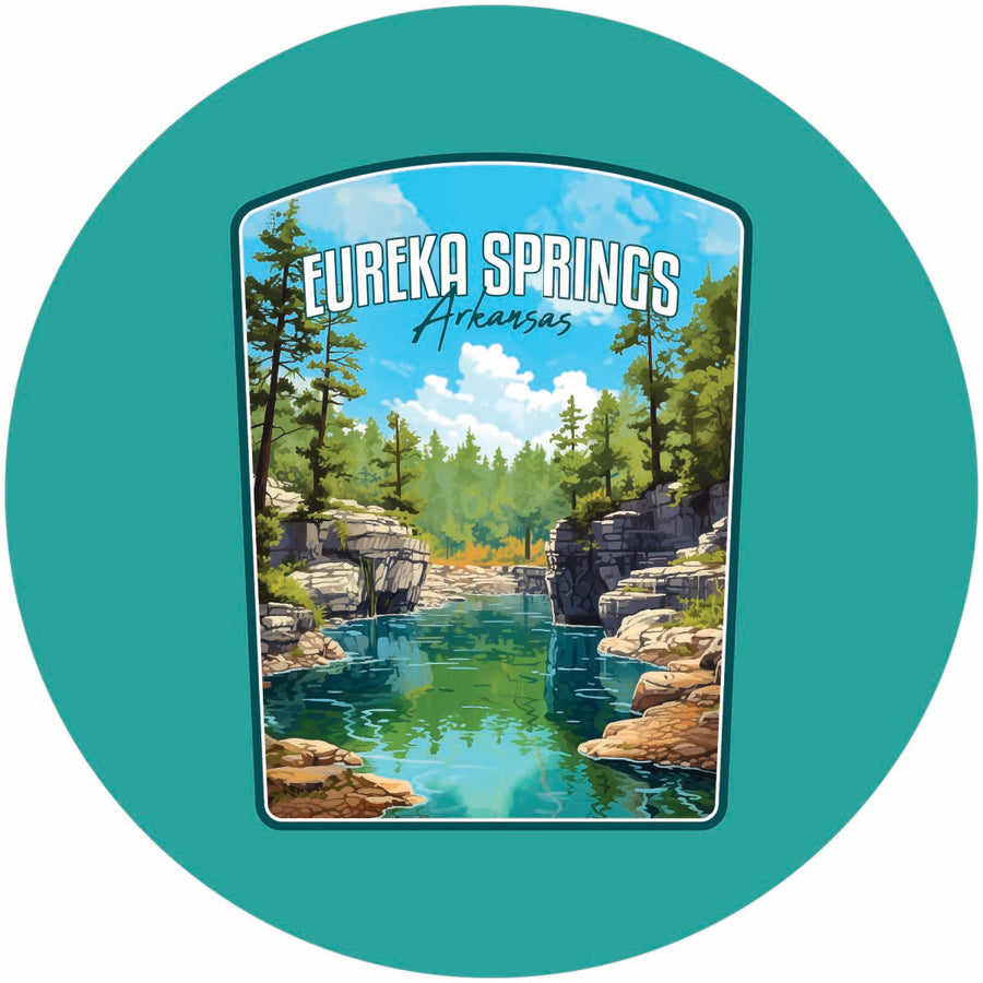 Eureka Springs Arkansas Natural Springs Design Souvenir Coaster Paper 4 Pack Image 1