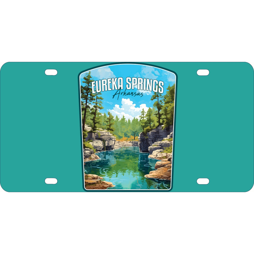 Eureka Springs Arkansas Natural Springs Design Souvenir Mini Metal License Plate 4.75 x 2.25 inch Image 1