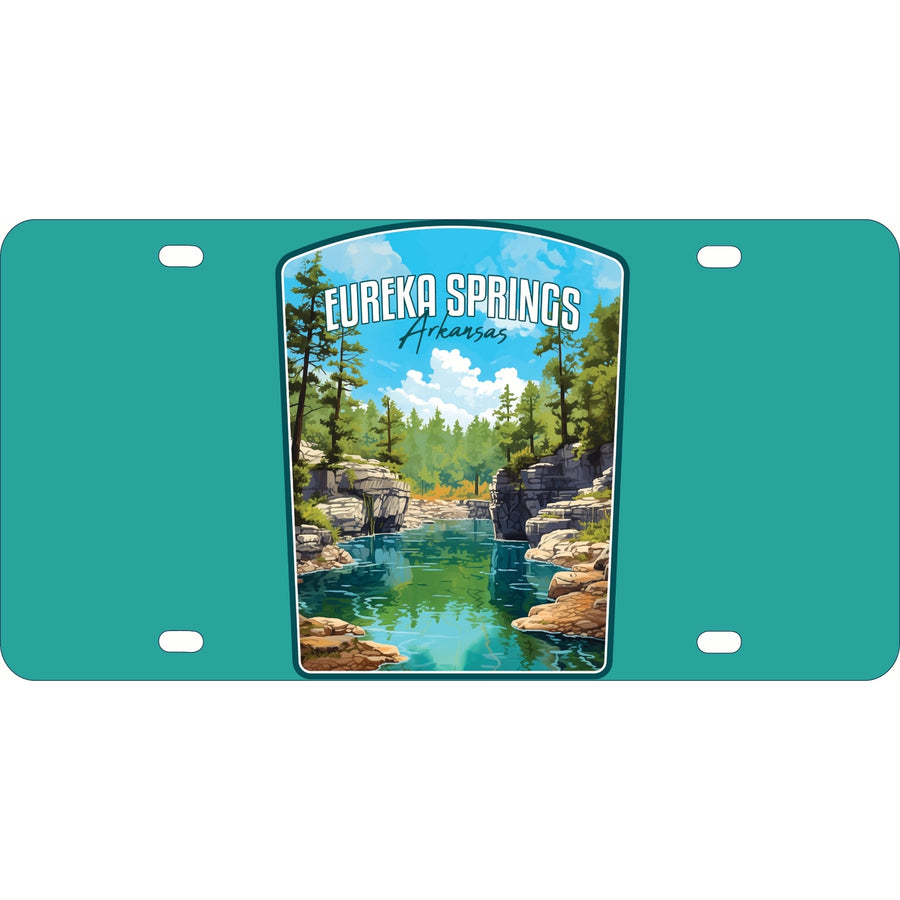 Eureka Springs Arkansas Natural Springs Design Souvenir Mini Metal License Plate 4.75 x 2.25 inch Image 1