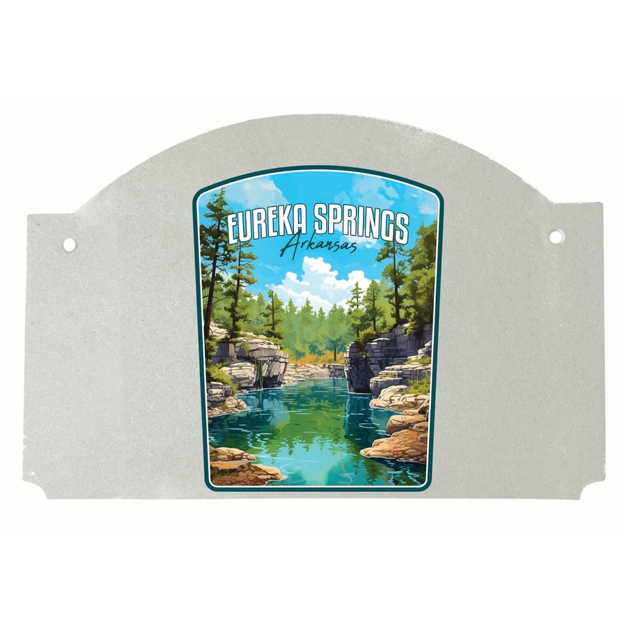 Eureka Springs Arkansas Natural Springs Design Souvenir Wood sign flat with string Image 1