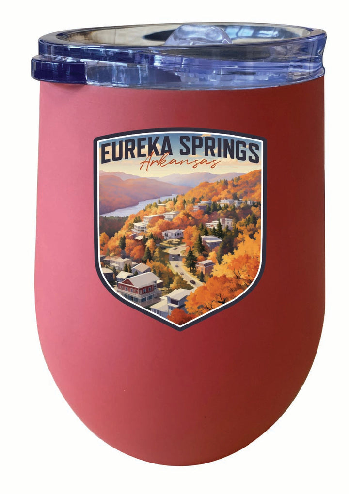 Eureka Springs Arkansas Little Switzerland of the Ozarks Design Souvenir 12 oz Insulated Wine Stainless Steel Tumbler Image 1