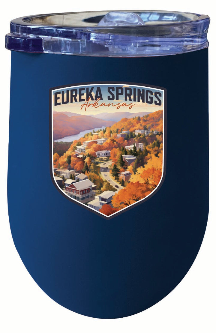 Eureka Springs Arkansas Little Switzerland of the Ozarks Design Souvenir 12 oz Insulated Wine Stainless Steel Tumbler Image 2