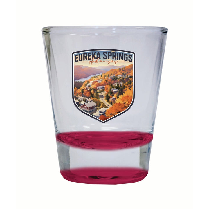 Eureka Springs Arkansas Little Switzerland of the Ozarks Design Souvenir 2 Ounce Shot Glass Round Image 1