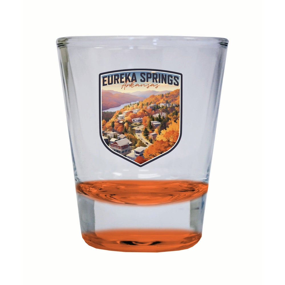 Eureka Springs Arkansas Little Switzerland of the Ozarks Design Souvenir 2 Ounce Shot Glass Round Image 2