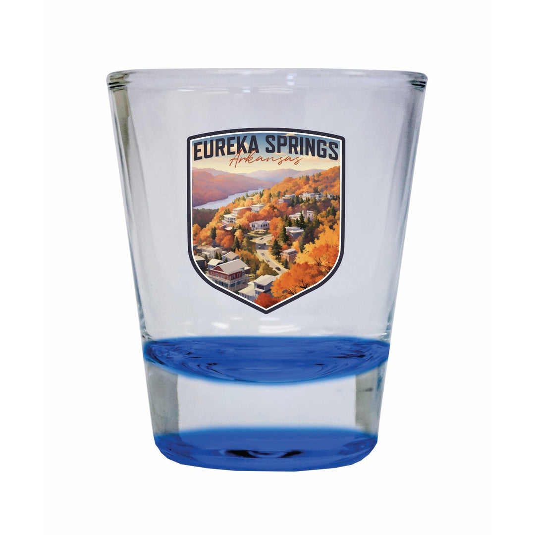 Eureka Springs Arkansas Little Switzerland of the Ozarks Design Souvenir 2 Ounce Shot Glass Round Image 3