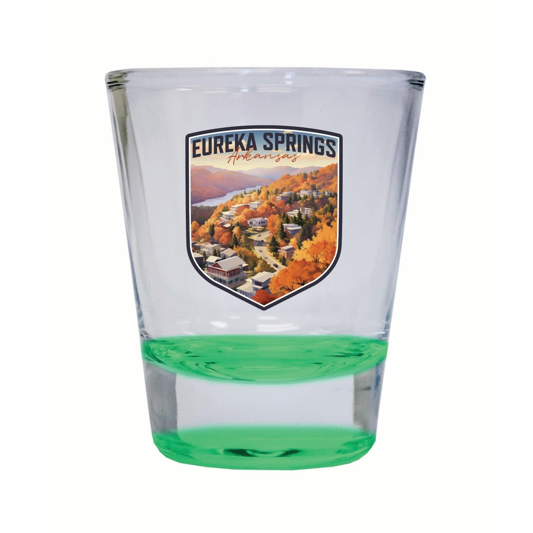 Eureka Springs Arkansas Little Switzerland of the Ozarks Design Souvenir 2 Ounce Shot Glass Round Image 4