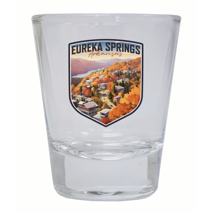 Eureka Springs Arkansas Little Switzerland of the Ozarks Design Souvenir 2 Ounce Shot Glass Round Image 4