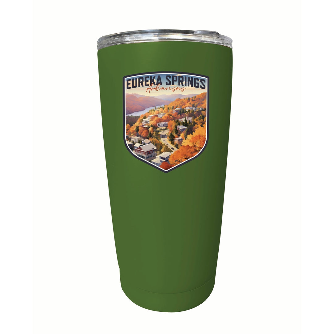 Eureka Springs Arkansas Little Switzerland of the Ozarks Design Souvenir 16 oz Insulated Tumbler STAINLESS STEEL Image 2