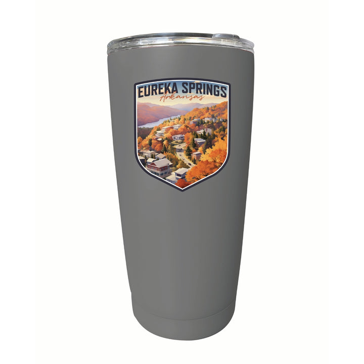 Eureka Springs Arkansas Little Switzerland of the Ozarks Design Souvenir 16 oz Insulated Tumbler STAINLESS STEEL Image 3