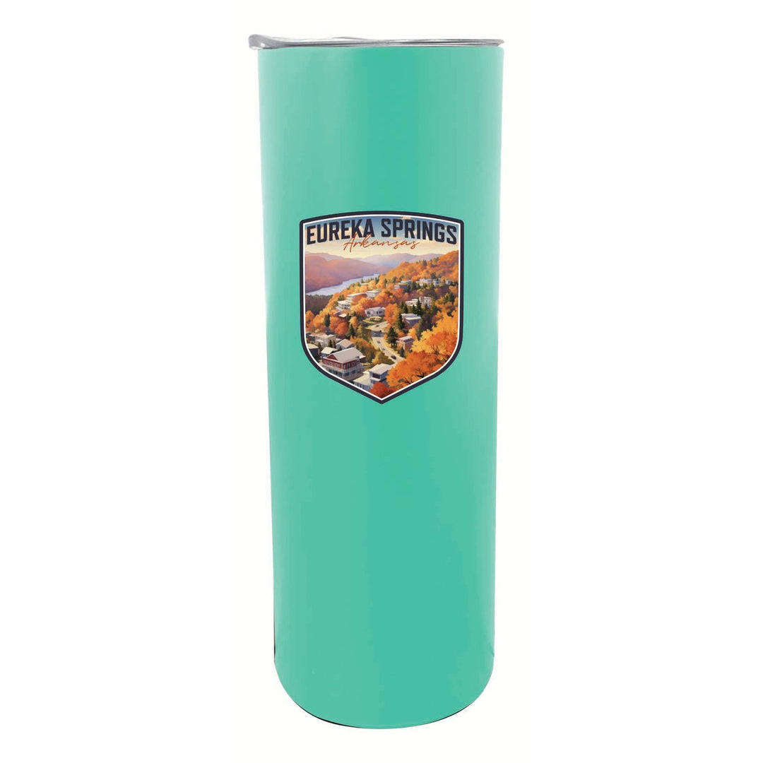 Eureka Springs Arkansas Little Switzerland of the Ozarks Design Souvenir 20 oz Insulated Stainless Steel Skinny Tumbler Image 1