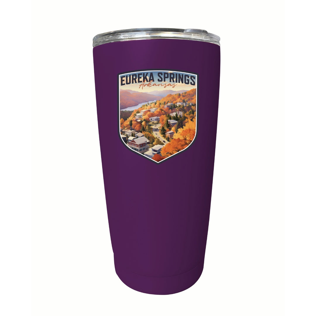 Eureka Springs Arkansas Little Switzerland of the Ozarks Design Souvenir 16 oz Insulated Tumbler STAINLESS STEEL Image 4