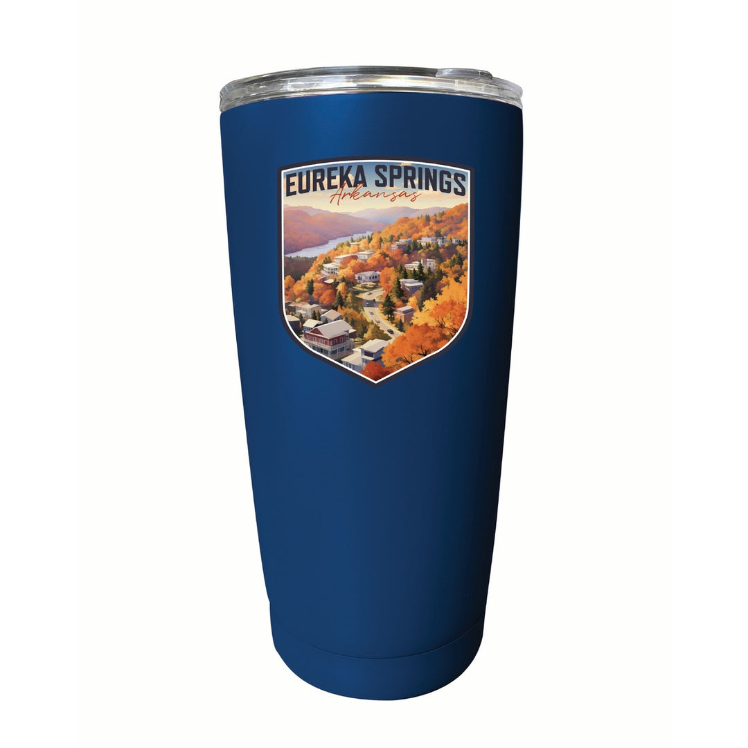 Eureka Springs Arkansas Little Switzerland of the Ozarks Design Souvenir 16 oz Insulated Tumbler STAINLESS STEEL Image 4