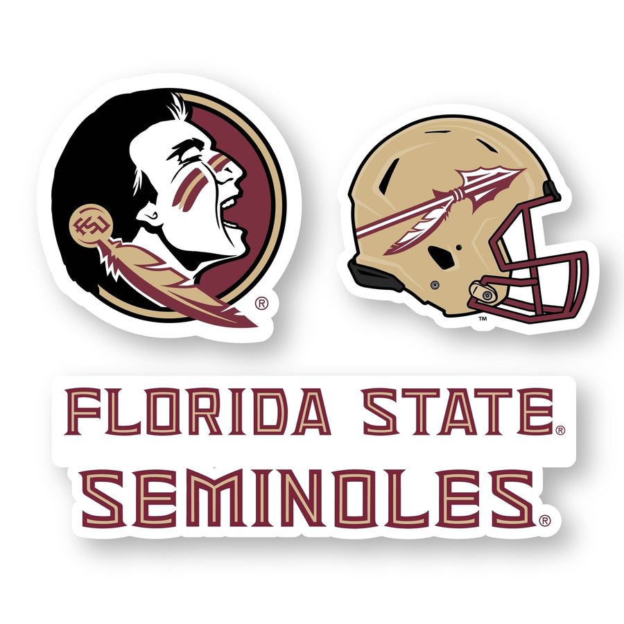 Florida State Seminoles Vinyl Decal Sticker 3 Pack 4-Inch Each Officially Licensed Collegiate Product Image 1