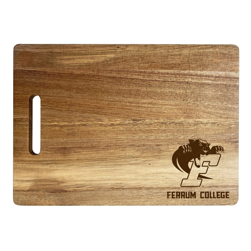 Ferrum College Engraved Wooden Cutting Board 10" x 14" Acacia Wood Officially Licensed Collegiate Product Image 2