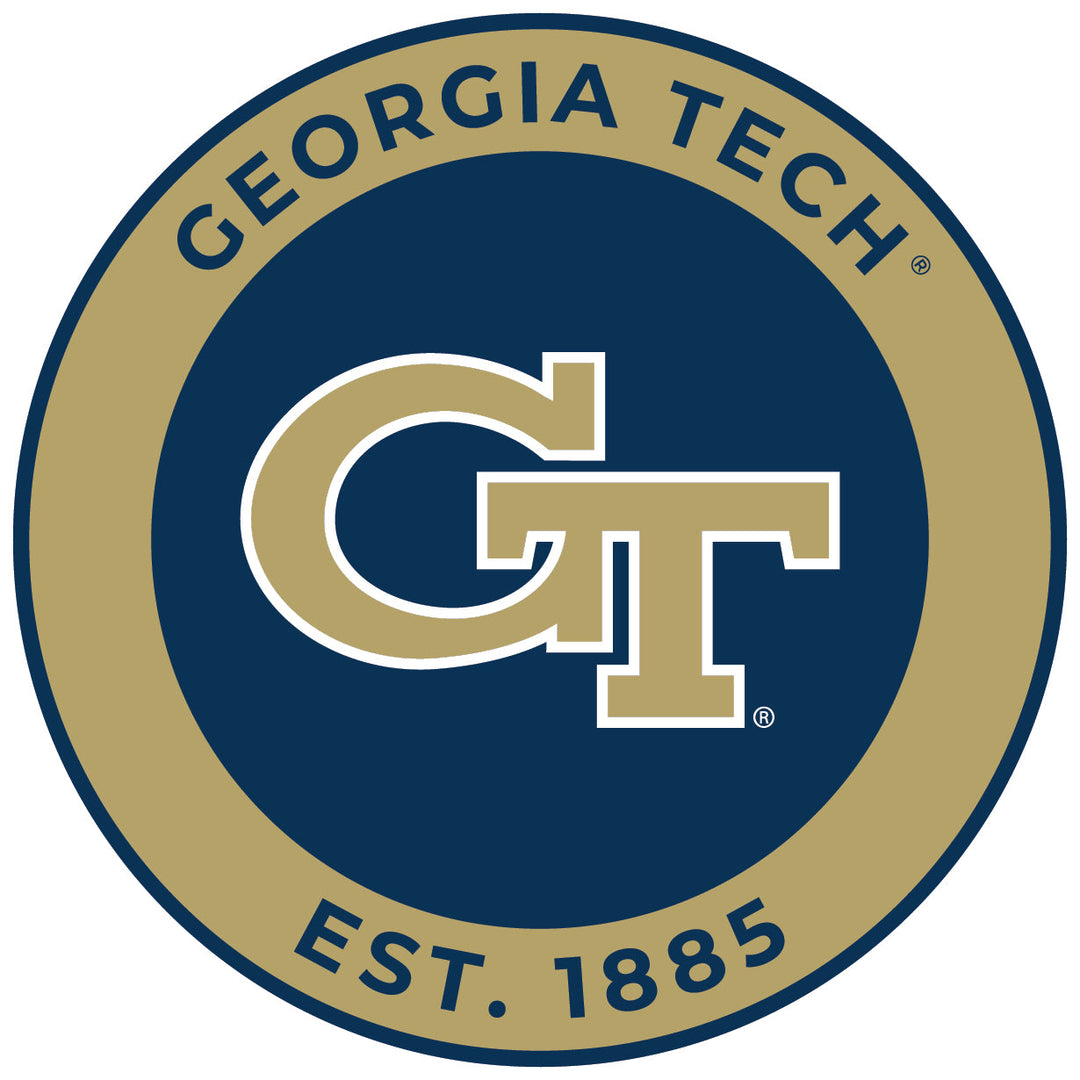 Georgia Tech Yellow Jackets Round Vinyl Decal Sticker Officially Licensed Collegiate Product Image 1