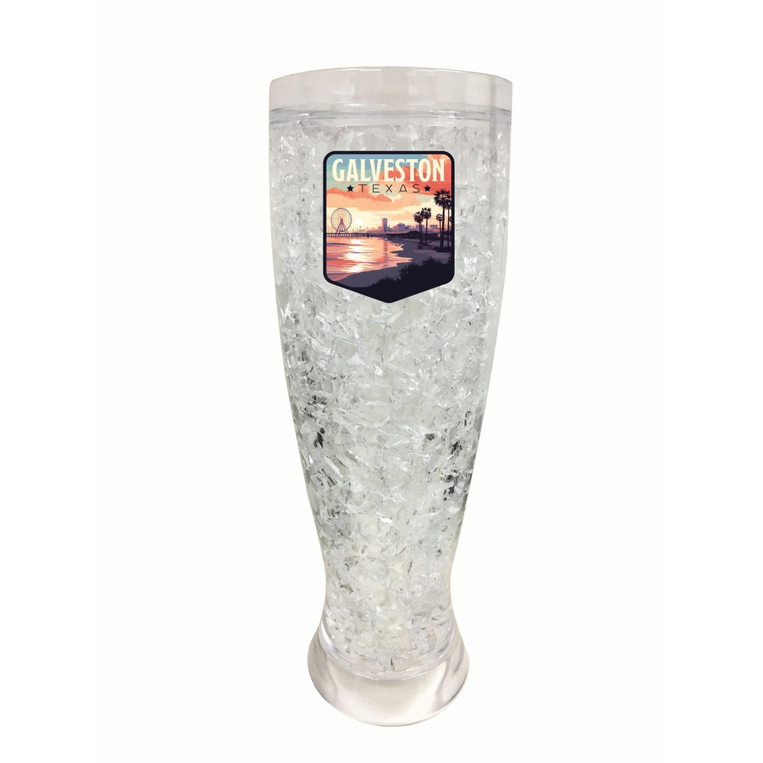 Galveston Texas Pleasure Pier Design Souvenir 16 oz Plastic Broken Glass Frosty Mug Image 1