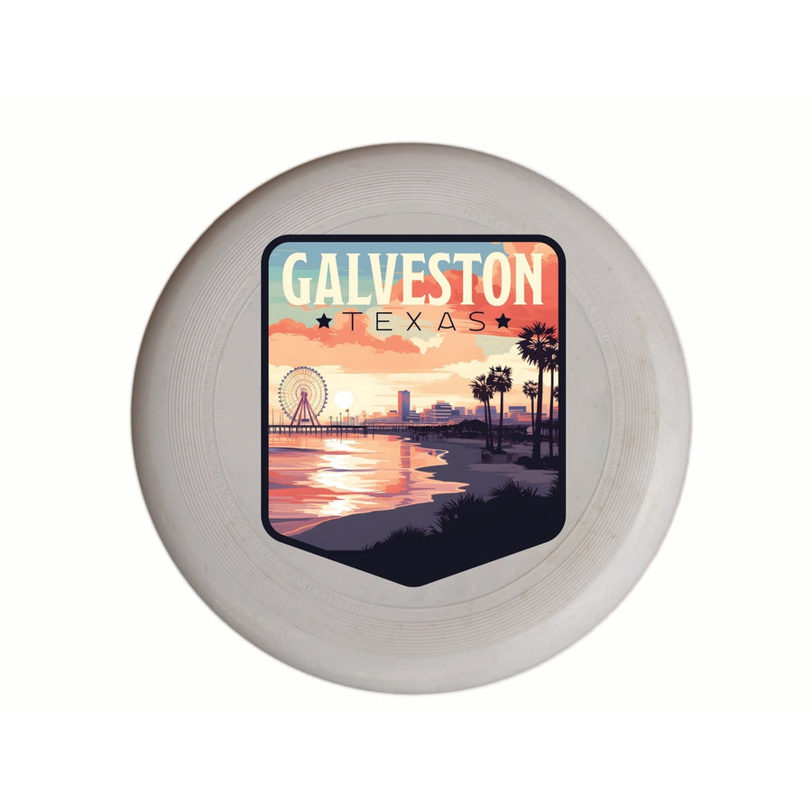 Galveston Texas Pleasure Pier Design Souvenir Frisbee Flying Disc Image 1