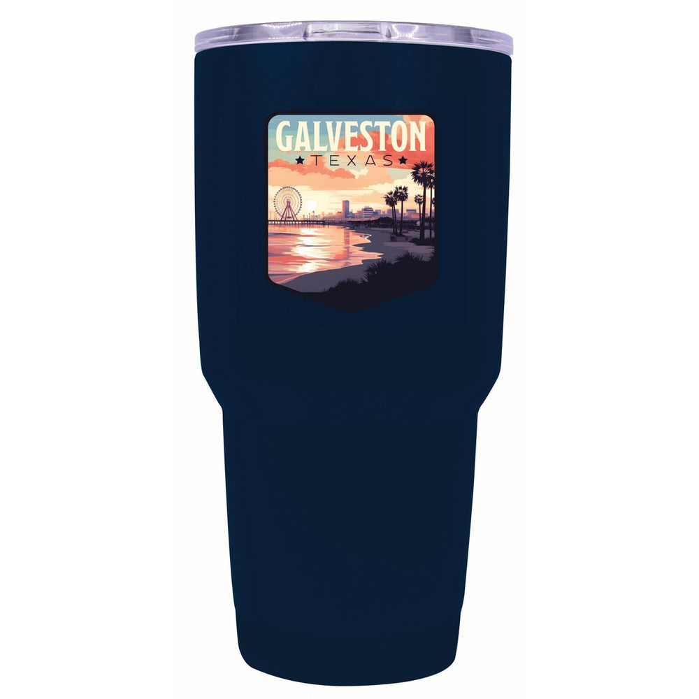 Galveston Texas Pleasure Pier Design Souvenir 24 oz Insulated Stainless Steel Tumbler Image 2