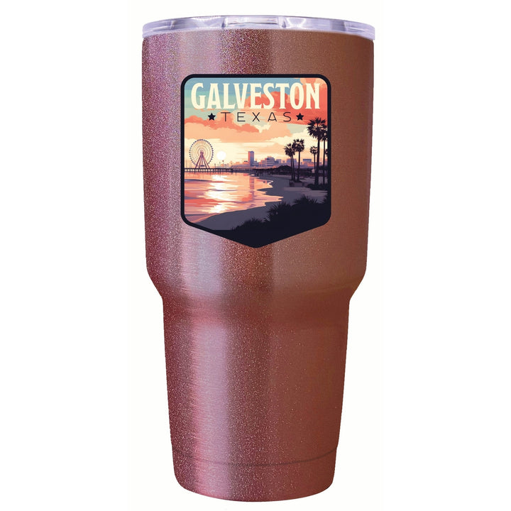 Galveston Texas Pleasure Pier Design Souvenir 24 oz Insulated Stainless Steel Tumbler Image 4