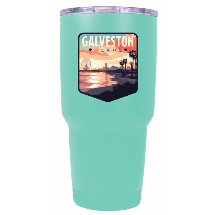 Galveston Texas Pleasure Pier Design Souvenir 24 oz Insulated Stainless Steel Tumbler Image 4