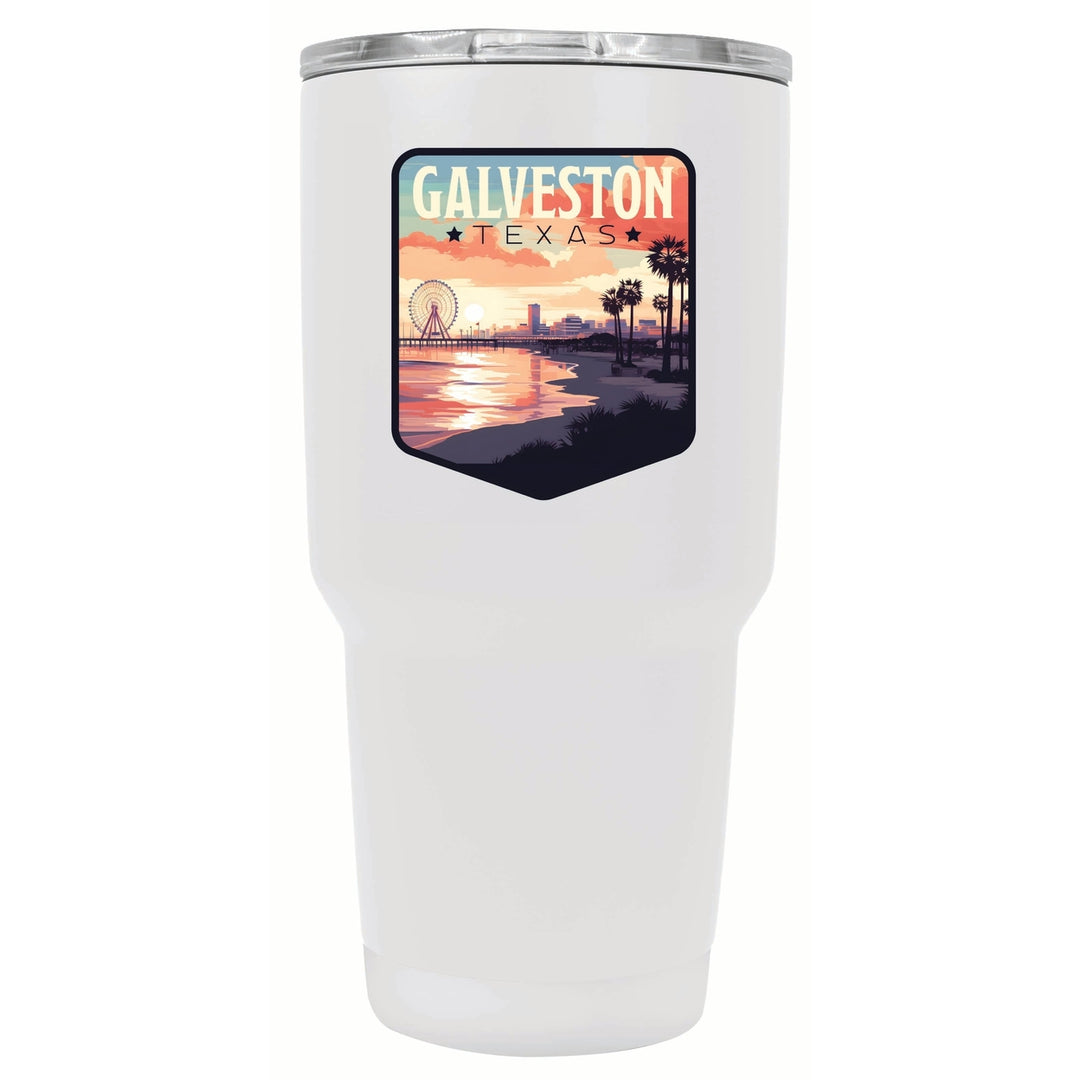 Galveston Texas Pleasure Pier Design Souvenir 24 oz Insulated Stainless Steel Tumbler Image 7