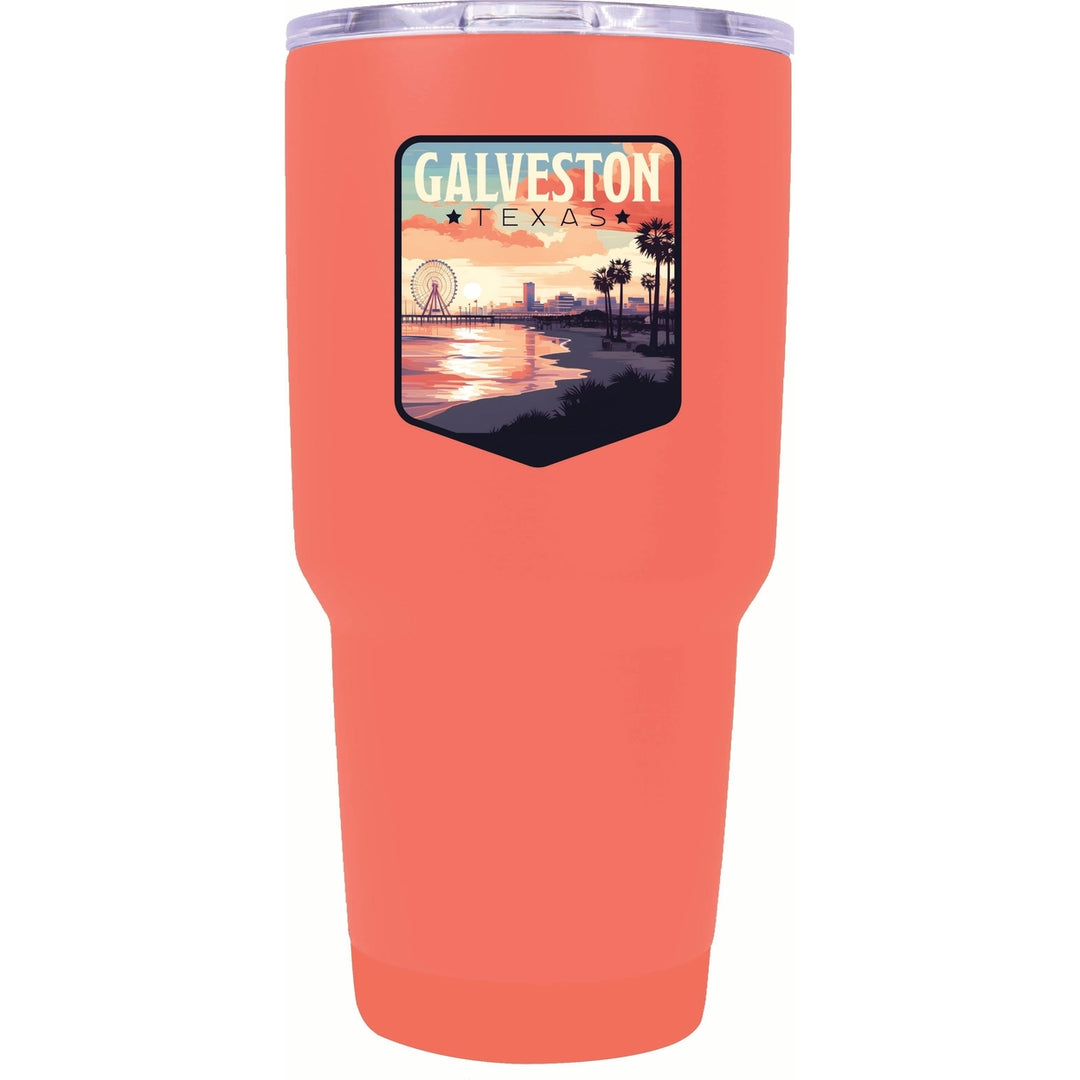 Galveston Texas Pleasure Pier Design Souvenir 24 oz Insulated Stainless Steel Tumbler Image 8