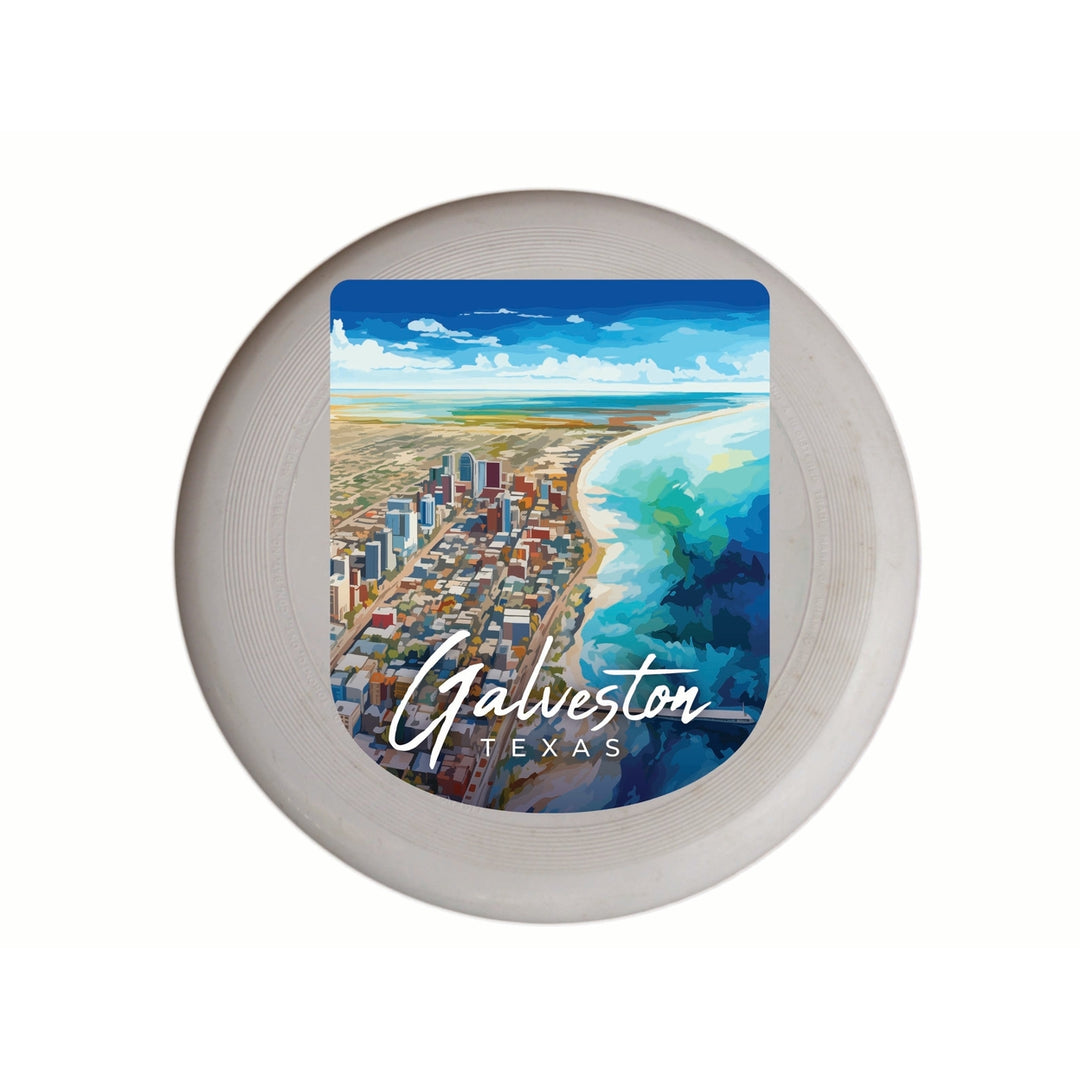 Glaveston Texas Aerial Painting Design Souvenir Frisbee Flying Disc Image 1