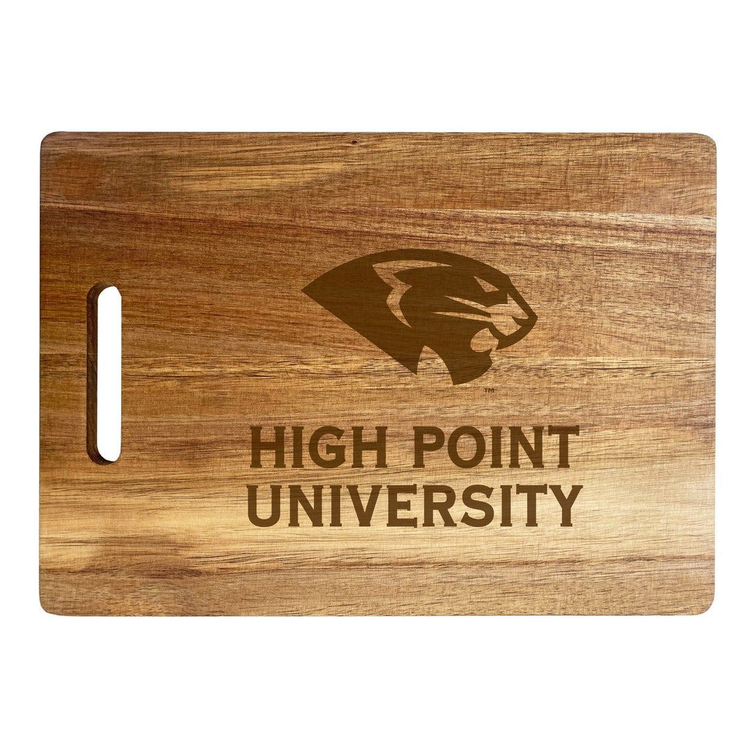 High Point University Engraved Wooden Cutting Board 10" x 14" Acacia Wood Officially Licensed Collegiate Product Image 1