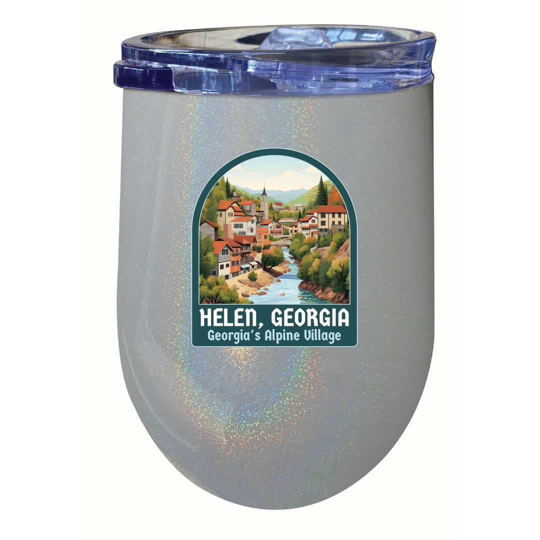 Helen Georgia Alpine Village Design Souvenir 12 oz Insulated Wine Stainless Steel Tumbler Image 3