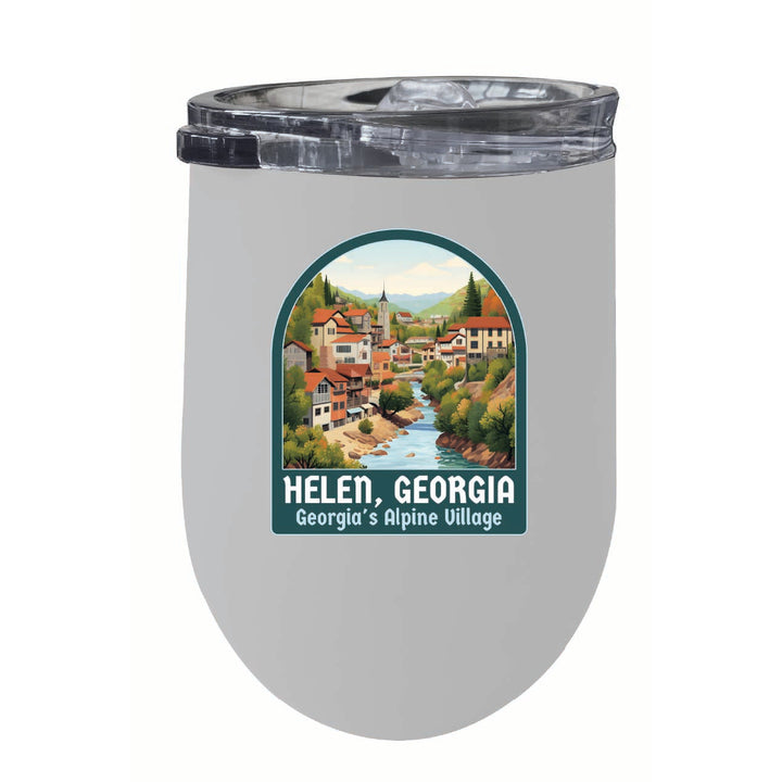 Helen Georgia Alpine Village Design Souvenir 12 oz Insulated Wine Stainless Steel Tumbler Image 4