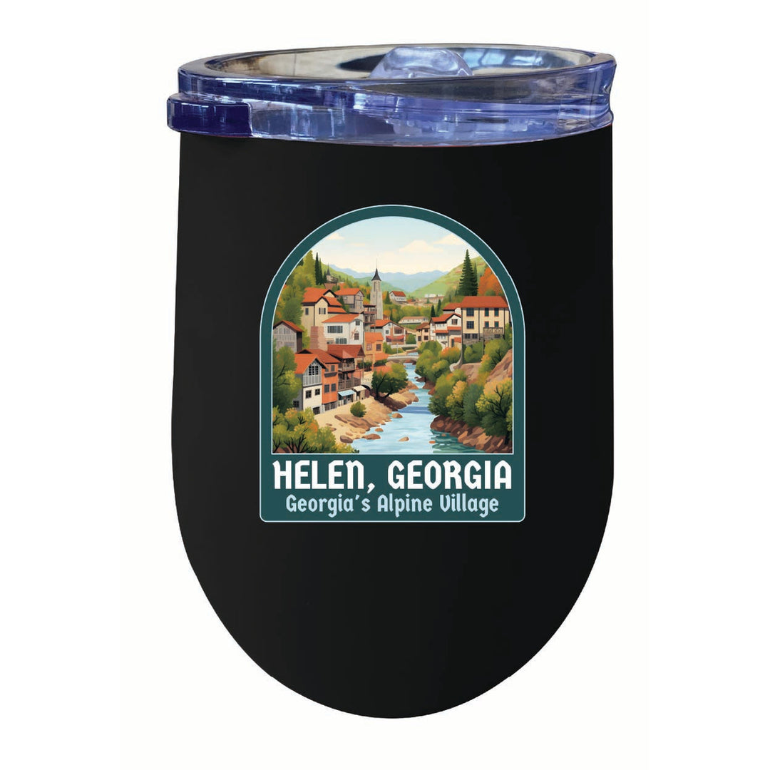 Helen Georgia Alpine Village Design Souvenir 12 oz Insulated Wine Stainless Steel Tumbler Image 6