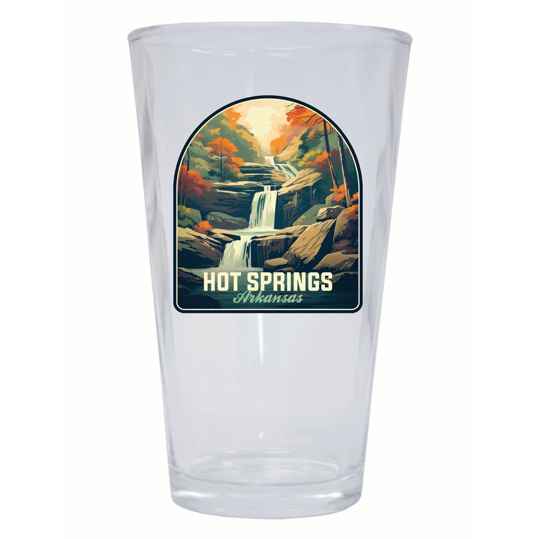 Hot Springs Arkansas Autumn Waterfall Design Souvenir 16 oz Pint Glass Image 1