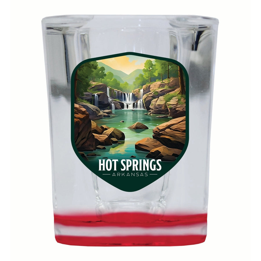 Hot Springs Arkansas Lake Springs Design Souvenir 2 Ounce Shot Glass Square Image 1