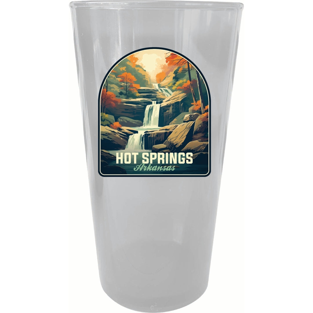 Hot Springs Arkansas Autumn Waterfall Design Souvenir Plastic 16 oz pint Image 3