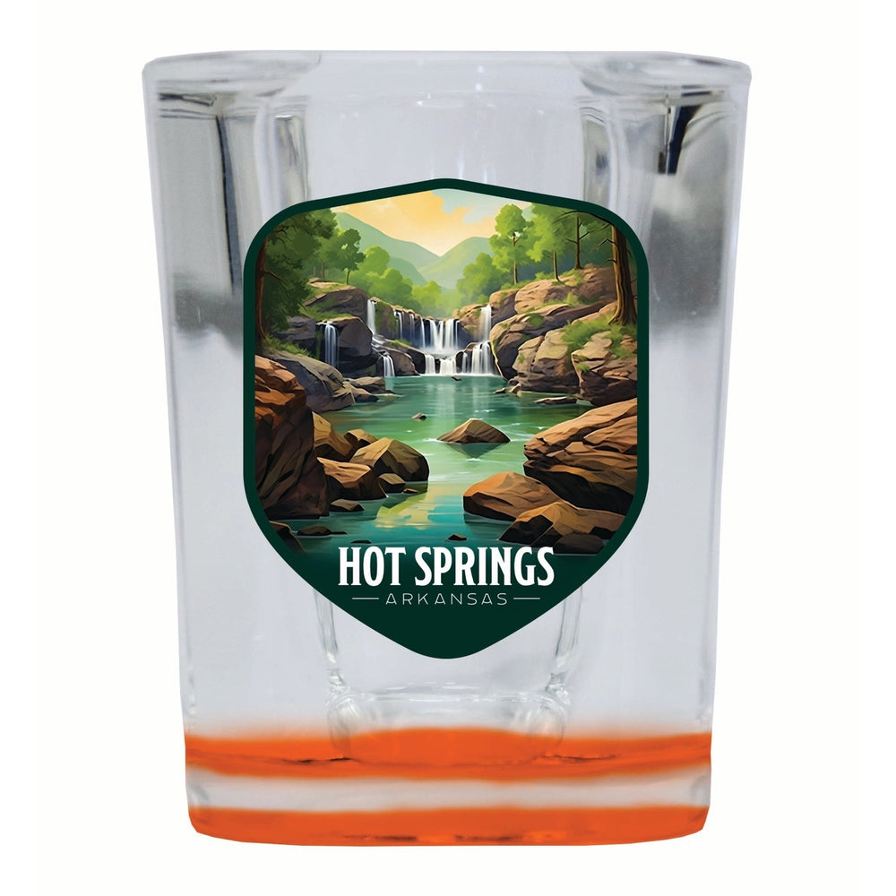 Hot Springs Arkansas Lake Springs Design Souvenir 2 Ounce Shot Glass Square Image 2