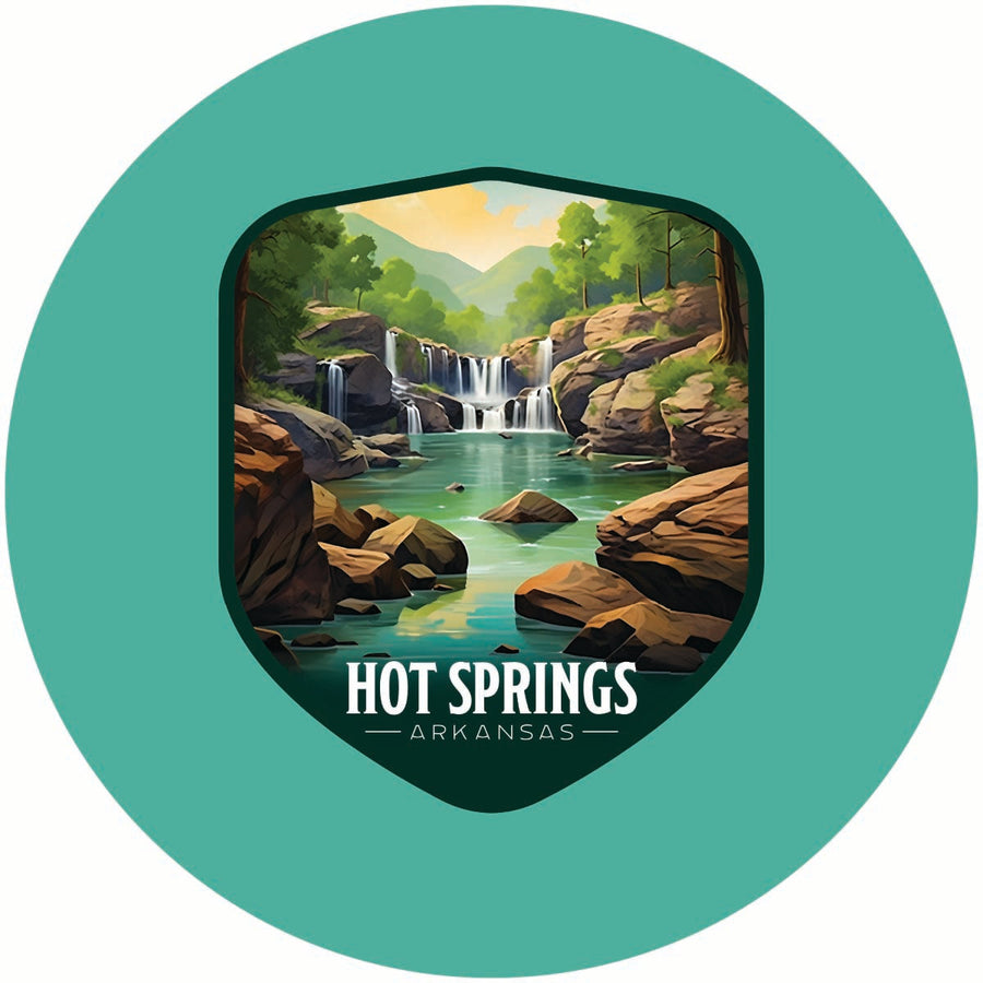 Hot Springs Arkansas Lake Springs Design Souvenir Coaster Paper 4 Pack Image 1