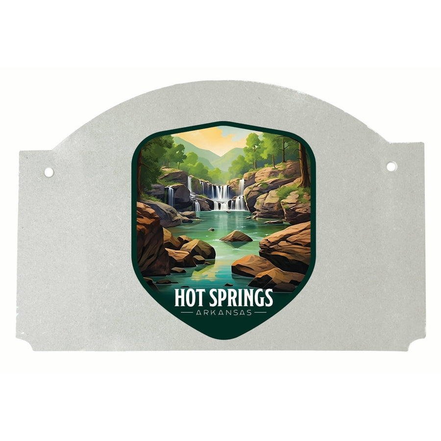 Hot Springs Arkansas Lake Springs Design Souvenir Wood sign flat with string Image 1