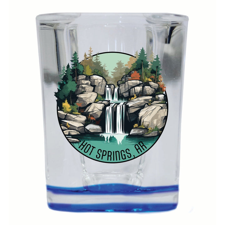 Hot Springs Arkansas Waterfall Illustration Design Souvenir 2 Ounce Shot Glass Square Image 4