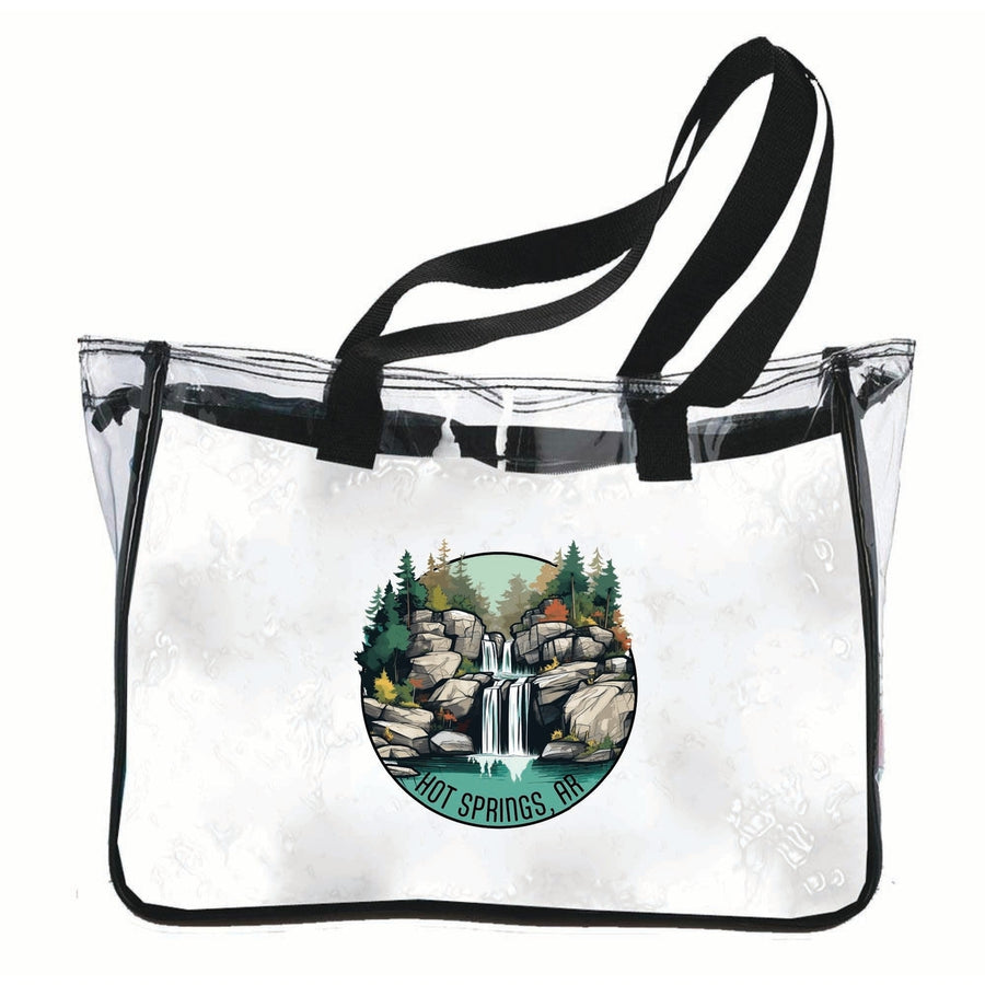 Hot Springs Arkansas Waterfall Illustration Design Souvenir Clear Tote Bag Image 1