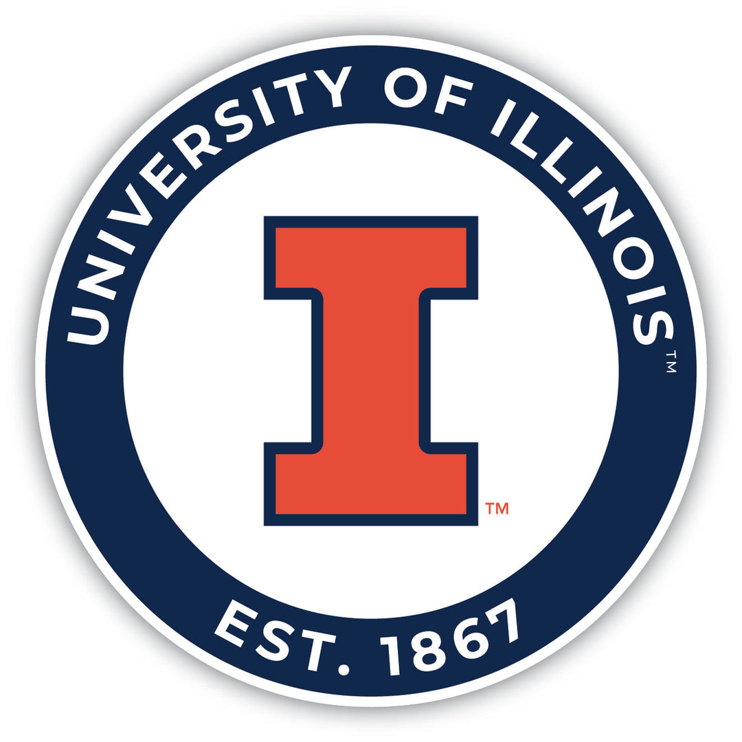 Illinois Fighting Illini Round Magnet Officially Licensed Collegiate Product Image 1