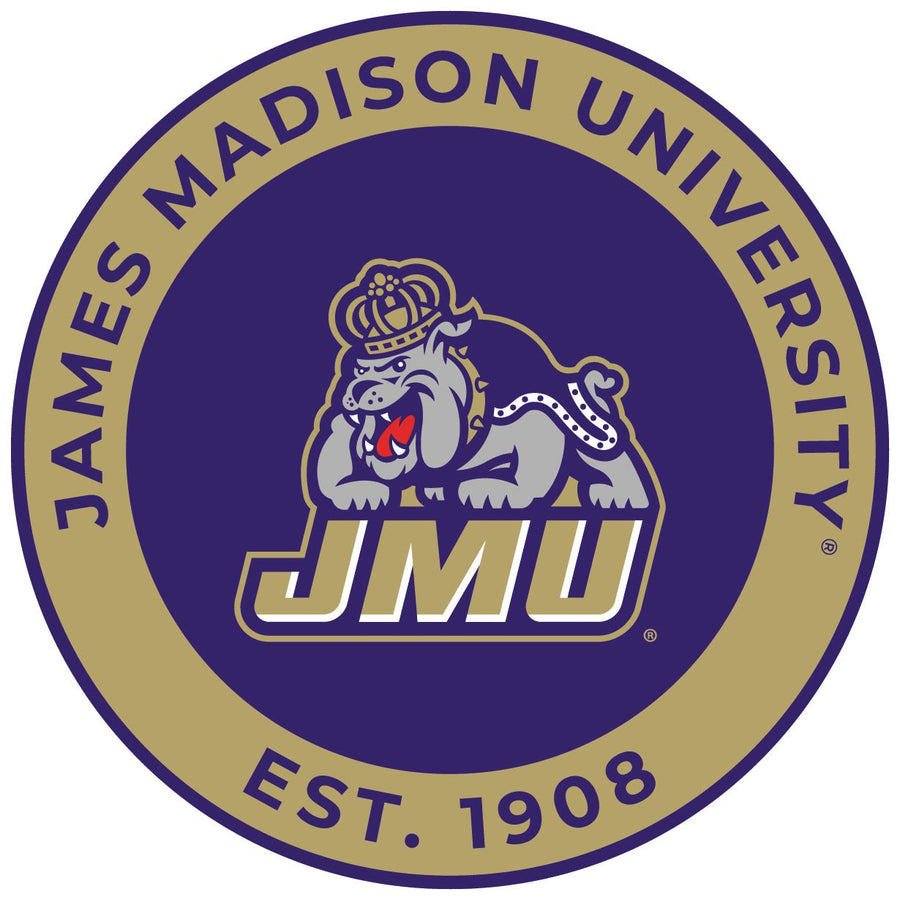 James Madison Dukes Round Vinyl Decal Sticker Officially Licensed Collegiate Product Image 1