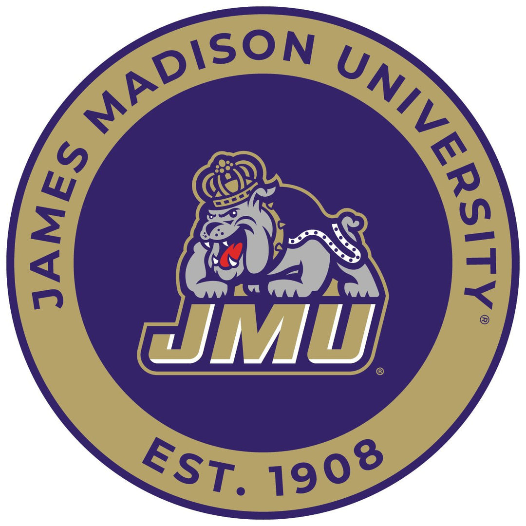 James Madison Dukes Round Magnet Officially Licensed Collegiate Product Image 1