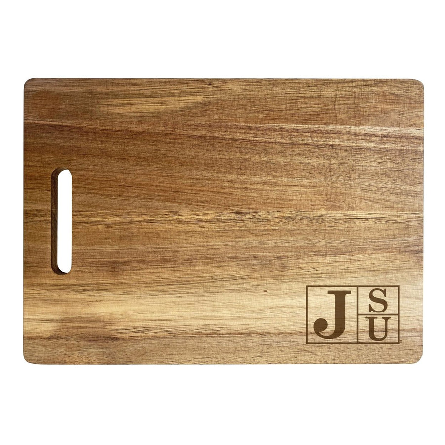 Jackson State University Engraved Wooden Cutting Board 10" x 14" Acacia Wood Officially Licensed Collegiate Product Image 1