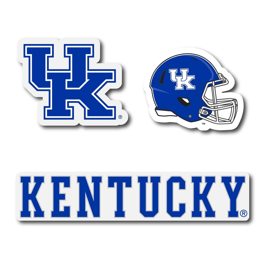 Kentucky Wildcats Vinyl Decal Sticker 3 Pack 4-Inch Each Officially Licensed Collegiate Product Image 1