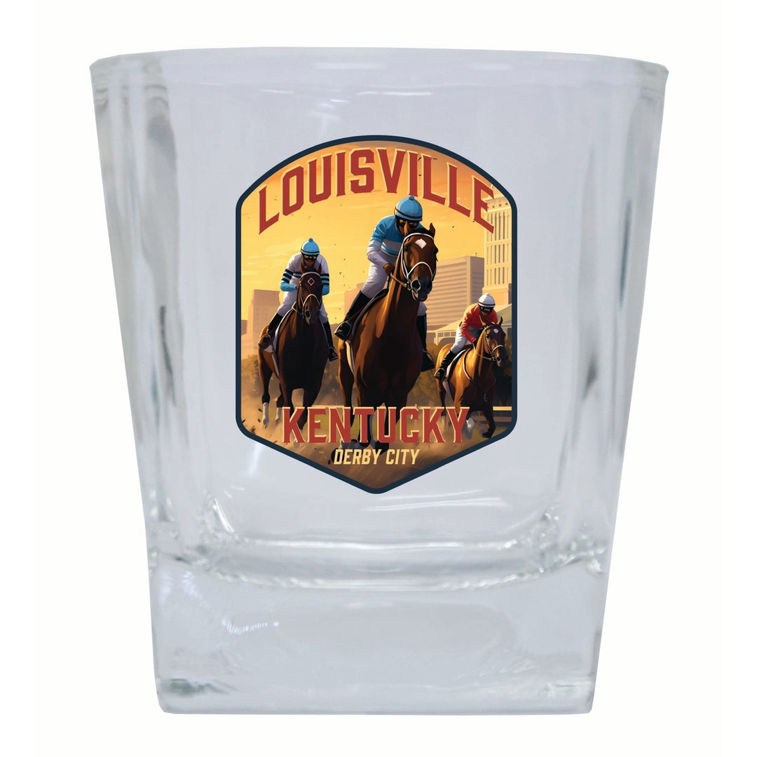 Louisville Kentucky Derby City Design Souvenir 10 oz Whiskey Glass Rocks Glass Image 1