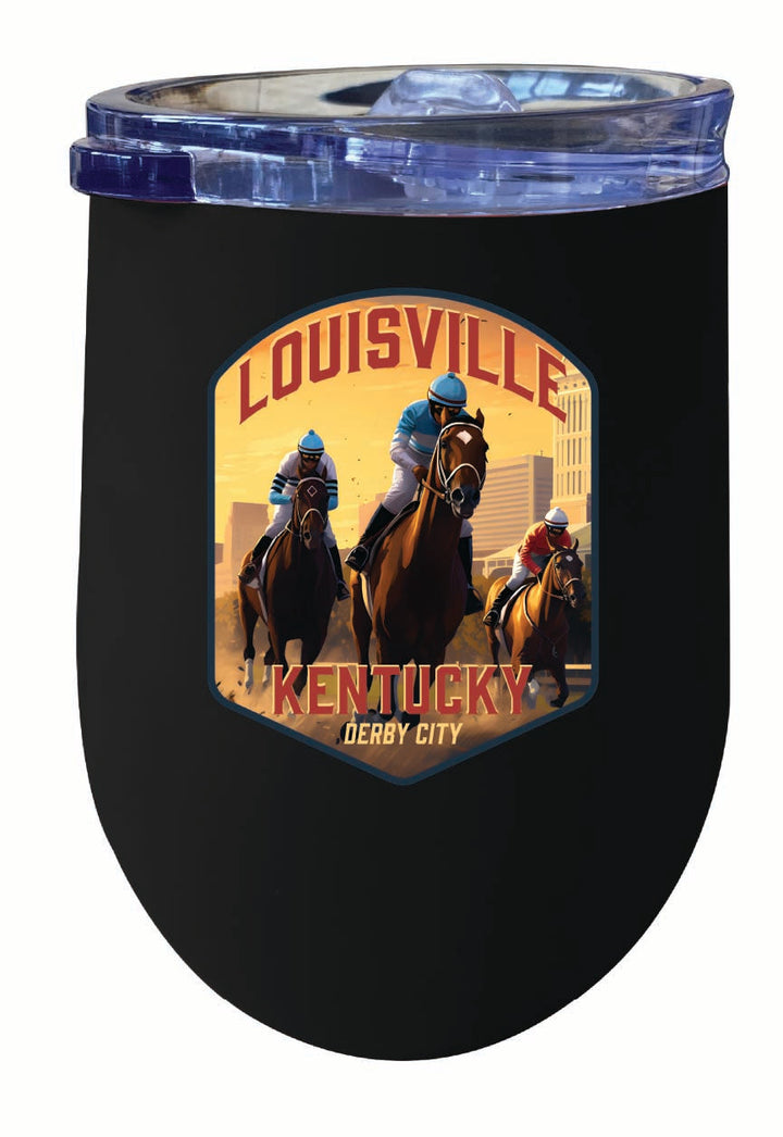 Louisville Kentucky Derby City Design Souvenir 12 oz Insulated Wine Stainless Steel Tumbler Image 1