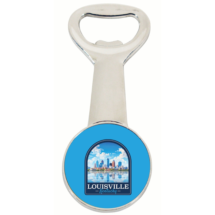 Louisville Kentucky Daytime Cityscape Design Souvenir Magnetic Bottle Opener Image 1