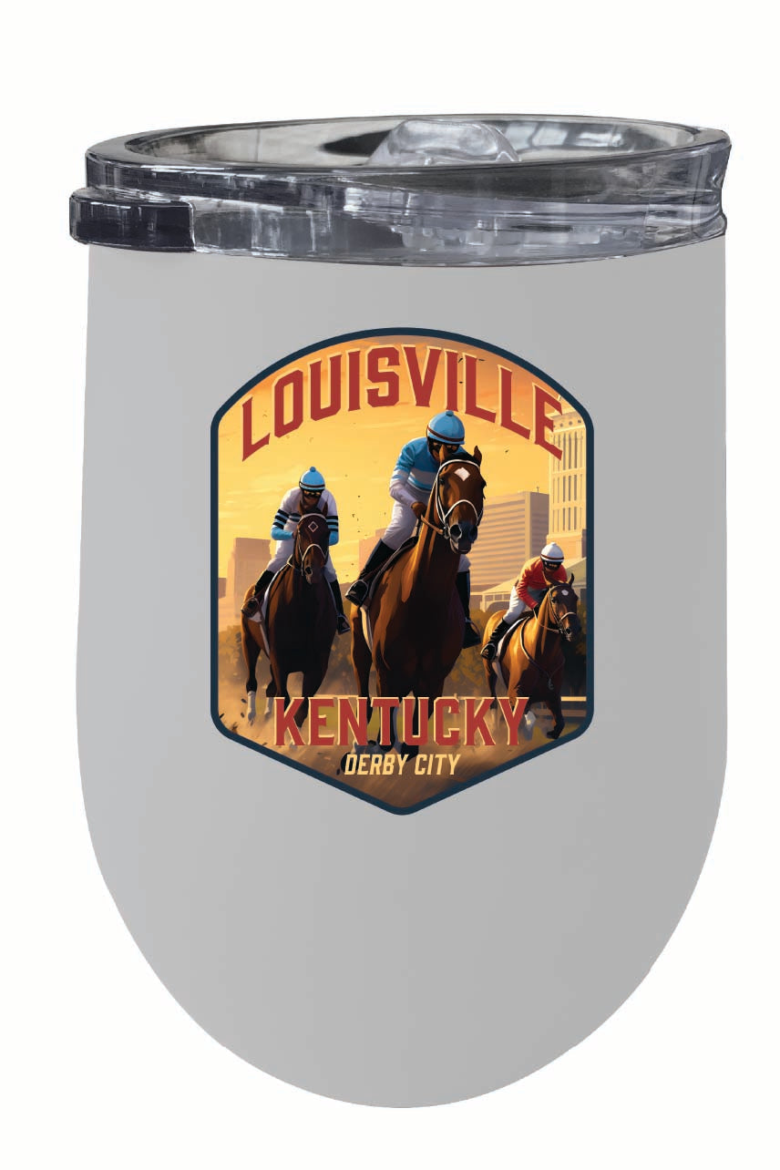 Louisville Kentucky Derby City Design Souvenir 12 oz Insulated Wine Stainless Steel Tumbler Image 4